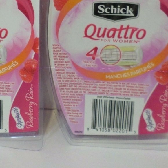 Shick Quattro Raspberry Rain Razors 4 3 Packs - Picture 5 of 6